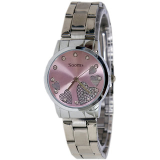 Buy Sooms Stainless Steel and Purple Heart Designer Analog Watch For Women Online 415 from ShopClues