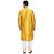 Ethiic MenS Yellow Silk Blend Kurta Churidar Ethnic Set (34836)