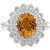 Allure 925 Sterling Silver Citrine and Cubic Zirconia studded Ring