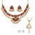 Nisa Pearls Red Coloured Gold Plated Necklace (Design 2)