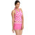 Stirring Cut Sleeve Ruffled Halter Neck, Skirted Bottom Pink Tankini-Beach Dress