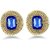 Daily Wear Fashion Stud Earring of Brass with Blue Stone for Women(ER164)