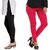 Stylobby Black And Hot Pink Cotton Lycra (Pack Of 2 Leggings)