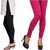 Stylobby Black And Pink Cotton Lycra (Pack Of 2 Leggings)