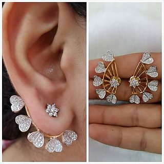 Broad Chandbali Style Big Ear Studs For Women Gold Covering ER25101