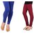 Stylobby Blue And Maroon Cotton Lycra (Pack Of 2 Leggings)