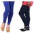 Stylobby Blue And Navy Blue Cotton Lycra (Pack Of 2 Leggings)