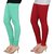 Stylobby Green And Red Cotton Lycra (Pack Of 2 Leggings)