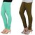 Stylobby Green And Olive Green Cotton Lycra (Pack Of 2 Leggings)