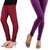 Stylobby Maroon And Purple Cotton Lycra (Pack Of 2 Leggings)