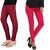 Stylobby Maroon And Hot Pink Cotton Lycra (Pack Of 2 Leggings)