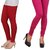 Stylobby Red And Pink Cotton Lycra (Pack Of 2 Leggings)
