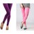 Stylobby Purple And Baby Pink Cotton Lycra (Pack Of 2 Leggings)