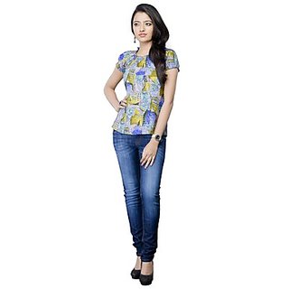 Kanva Mutlicoloured Floral Printed Ladies Top