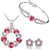 Cyan charming pink pendant set and bracelet combo for women