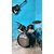 Percussion Full Size Complete Adult 5 Piece Drum Set with Cymbals Stands Stool and Sticks, Black