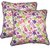 Lushomes Purple Print Cotton Cushion Covers (Size 16 x 16) Pack of 2