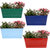 TrustBasket Set of 4 - Rectangular railing planter - (Green,Blue,Teal,Red) 12 Inch