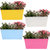 TrustBasket Set of 4 - Rectangular railing planter - (Yellow,White,Teal,Magenta) 12 Inch