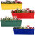 TrustBasket Set of 4 - Rectangular Railing Planter -Yellow, Red,Green And Blue (18 Inch)