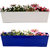 TrustBasket Set Of 2- Rectangular Railing Planter -White and Blue (23 Inch)