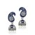 Traditional Ethnic Blue Paisley Jhumki Rhodium Plated Dangler Earrings with Crystals for Women by Donna ER30133R