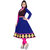 Jheenu Womens Embroidered Unstitched Anarkali Dress Material Bluefree Size