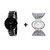 Gtc Combo Of Black  Silver Quartz Analog Watch For Man With Silver Bracelet Analog Watch For Woman