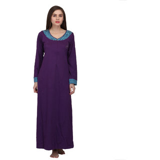 cotton full sleeve nighty
