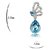 Cyan Feather style blue pendant set and bracelet combo for women