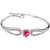Cyan charming pink pendant set and bracelet combo for women