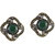Urthn Alloy Green Floral Stud Earrings - 1306508