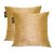 Lushomes Gold Polyester Jacquard Cushion Covers Pack of 2