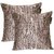 Lushomes Brown Polyester Jacquard Cushion Covers Pack of 2