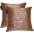 Lushomes Brown Polyester Jacquard Cushion Covers Pack of 2