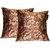 Lushomes Maroon Polyester Jacquard Cushion Covers Pack of 2