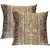 Lushomes Gold Polyester Jacquard Cushion Covers Pack of 2