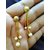 18 k gold plated ball  earrings with pearl latkan 3 line chain