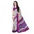 Aaina White  Pink Crepe Printed Saree with Blouse (FL-11585)