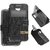 Casotec Premium Kickstand Caller-Id Flip Cover With All-Around Tpu Inner Case And Snap Button Closure For Sony Xperia E4 - Black gz267517