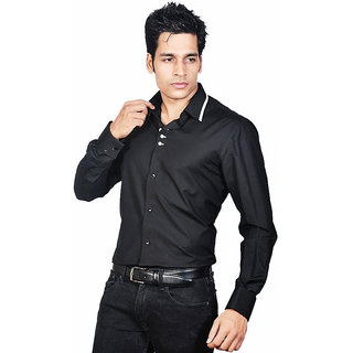 Dazzio Men's Black Lounge Wear Shirt - Option 4