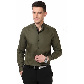 Dazzio Men's Khaki Smart Casual Shirt