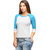 Campus Sutra Light Blue 3/4 Sleeve Raglan top For Women