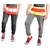 Mens Cotton Tri-colored Track pant with Zipper pocket Pack of 2   Black-Red  Grey Yellow