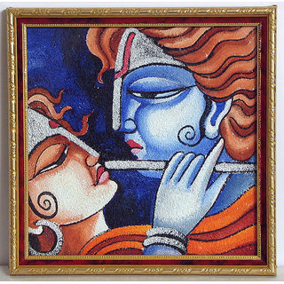 Buy Handmade Decorative Radha Krishna Glass Painting Online @ ₹3000 from  ShopClues