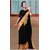 Indian Beauty Black Art Silk Embroidered Saree With Blouse