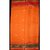 Bright orange soft cotton embroidered Indian six yards saree/sari