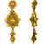 Traditional Ethnic Twin Floral Gold Plated Dangler Earrings for Women by Donna ER30123G