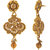 Traditional Ethnic Floral Spiral Mesh Gold Plated Dangler Earrings for Women by Donna ER30128G