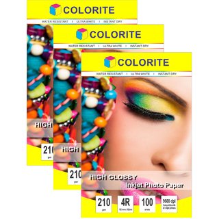 Buy Colorite Inkjet High Glossy Photo Paper 210gsm 4R (4